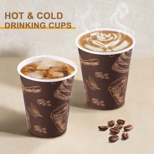 10 oz 180 Pack Disposable Paper Coffee Cups Hot (180 Count)