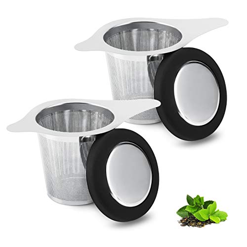Two Pack Tea Infuser Basket Stainless Steel Tea Strainer Tea Filter With Small Strainer And Lid Tea Diffuser For Loose Tea Superior Brewing Experience