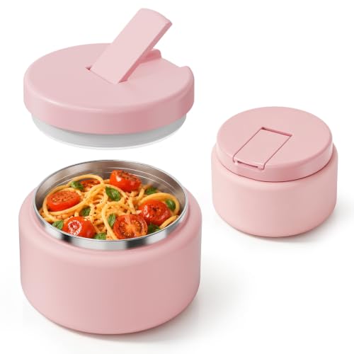 13.5oz Soup Thermo for Hot Food Kids with Buckle Lid Insulated Vacuum Food Jar Wide Mouth Leakproof Stainless Steel Lunch Container