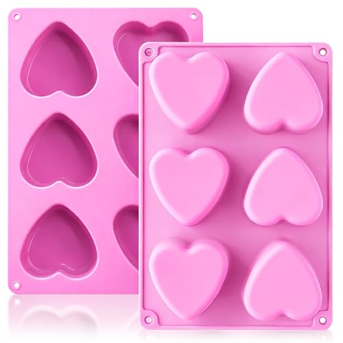 Heart Silicone Molds Valentine's Day for Baking Cake Chocolate Cocoa Bomb (12 Cavities)