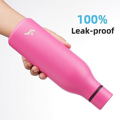 18 oz Insulated Stainless Steel Metal Water Bottle with Strap