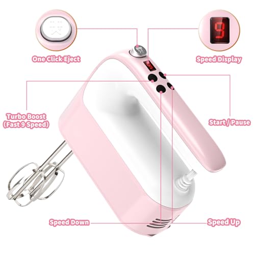 9 Speed Digital Hand Mixer Electric