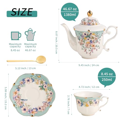 Country Roses Porcelain Tea Set