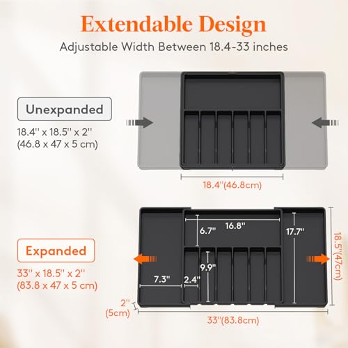 Extra Large Silverware Drawer Organizer
