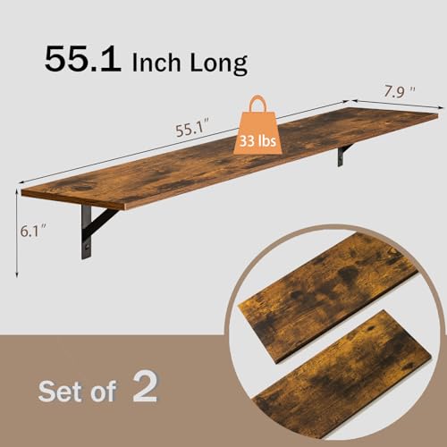 Long Wall Shelves (2 Count)
