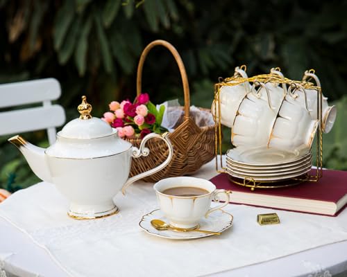 Tea Sets for Adults Fine Bone China Tea Set for 6