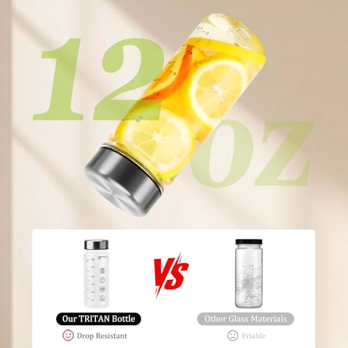 6 Pack Plastic Juice Bottles with Caps (6 Count)
