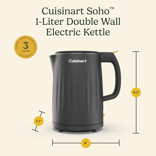 Soho 1 Liter Double Wall Electric Hot Water Kettle