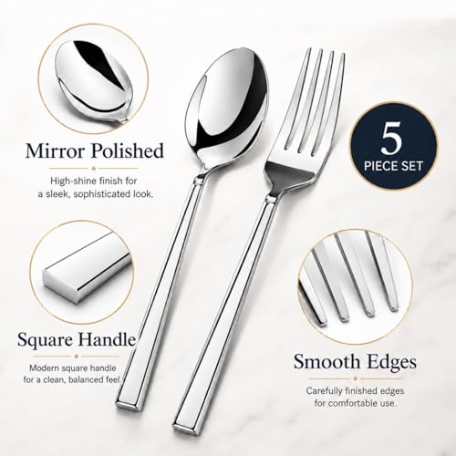 5 Piece Stainless Steel Flatware Set for 1