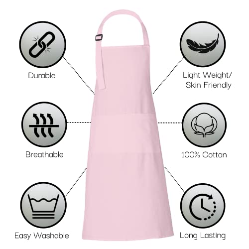Pack of 2 Chef Apron for Men with pockets 35x27 Inches BBQ Matching Apron for Women