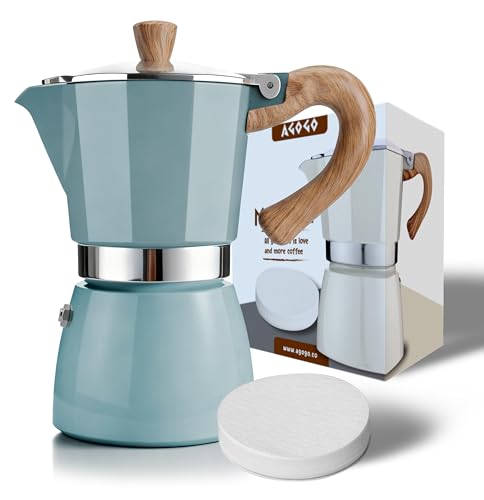 Moka Pot Stovetop Espresso Set & Cuban Coffee Maker 6 (10.2 Ounce)
