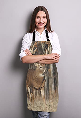 Deer Grass Hunting Bib Apron with Adjustable Neck for Men Women
