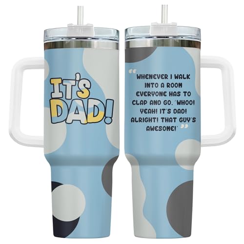 Dad Daddy Cartoon It's 40 oz Tumbler with Handle