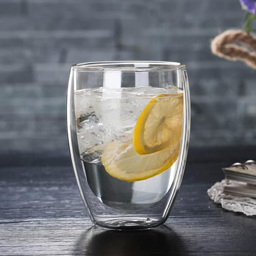 Glass Coffee Mugs Set of 2