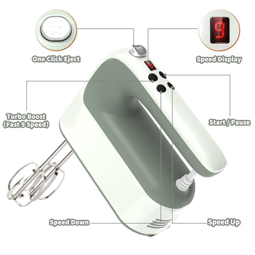 9 Speed Digital Hand Mixer Electric