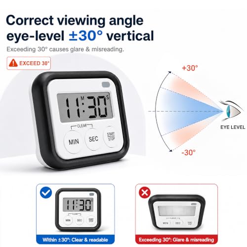 Timer Kitchen Timers for Cooking Classroom Timer for Kids Teachers Magnetic Digital Timers 2 Pack (2 Count)