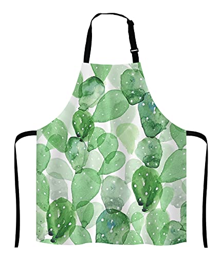 Cute Watercolor Cactus Adjustable Bib Apron