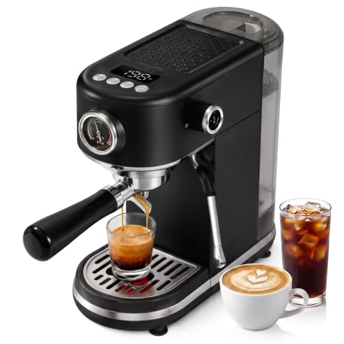 H10B Programmable Espresso Machine with LED Display & Pressure Gauge