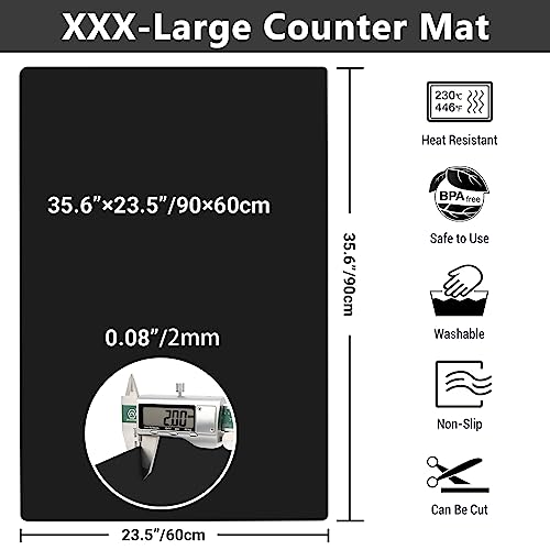 35.6x23.5 Inch Extra Large Silicone Mats for Kitchen Counter