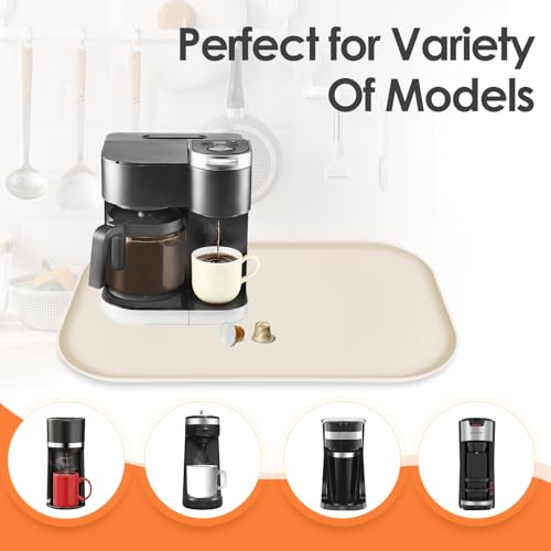 Silicone Coffee Maker Mat with Lip for Countertops