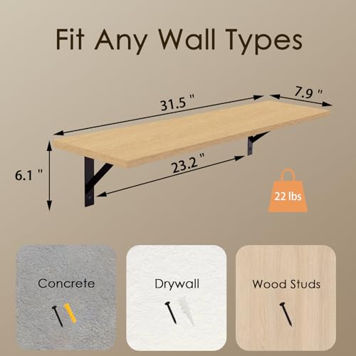 Long Wall Shelves (2 Count)