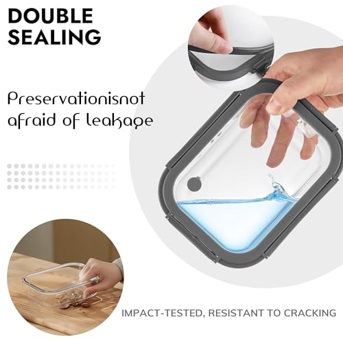 10 Pack Glass Food Storage Containers with Tempered Glass Lids (10 Count)