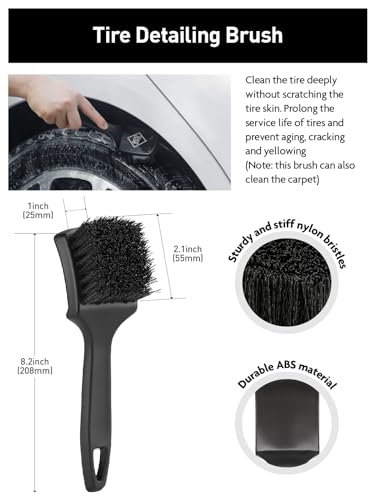 6PCS Car Wheel Brush Kit for Cleaning Tires (6 Count)