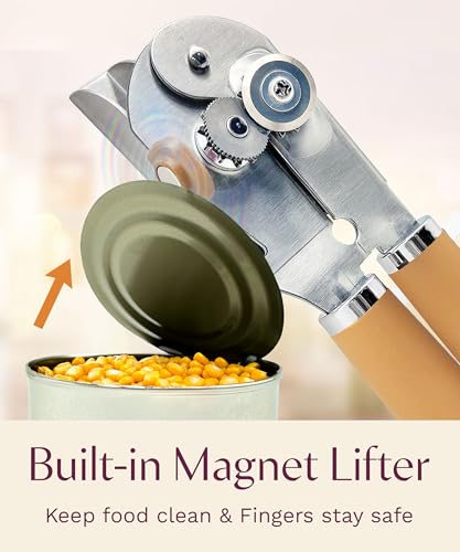 Heavy Duty Manual Can Opener with Magnetic Lid Lifter