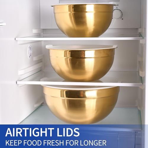 Gold Mixing Bowls With Airtight Lids
