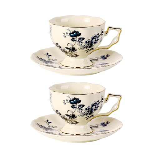 Tea Cups and Saucers Set of 2 (2 Count)
