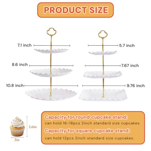 2 Pack of Plastic Dessert Cupcake Stand