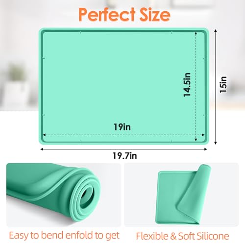 Silicone Coffee Maker Mat with Lip for Countertops
