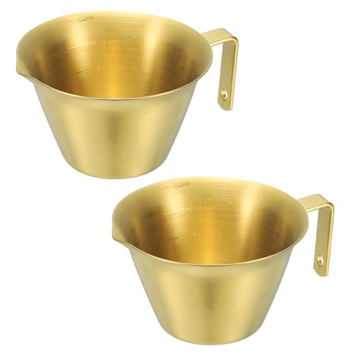 2 Pcs Stainless Steel Espresso Cup with Handle (2 Count)