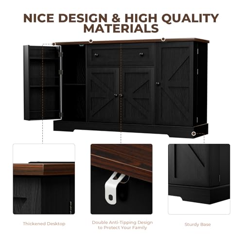 55.1" Buffet Cabinet with Storage