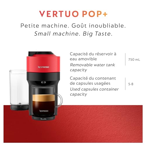 Vertuo Pop+ Coffee and Espresso Maker by Breville with Milk Frother