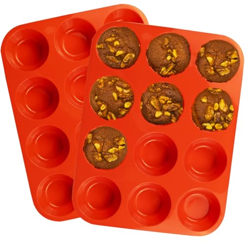 12 Cups Silicone Mini Muffin Pan Set (2 Count)