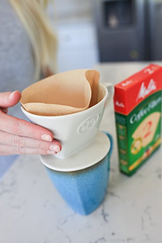 Ceramic Pour Over Coffee Maker with 40 Count Melitta Filters