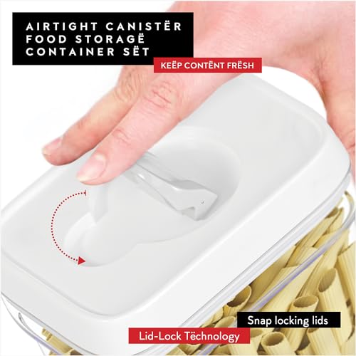 Airtight Food Storage Containers for Pantry With White Lids 1L (6 Count)