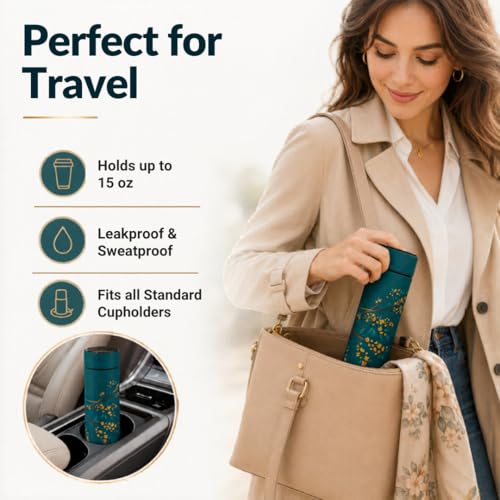 Tea Infuser for Loose Leaf Tea Smart Water Bottle with Temperature Display