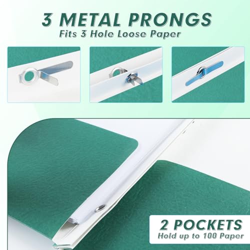 100 Pack Two Pocket Paper Folders with Prongs