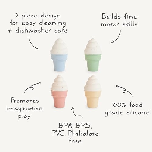 Silicone Mix and Match Ice Cream Toy 4 Pack (4 Count)