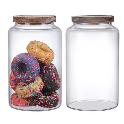 Vacuum Coffee Canister Glass Food Storage Jars With Airtight Lids Borosilicate Glass Coffee Canister Container for Coffee Beans & Grounds Tea Sugar Spices Kitchen