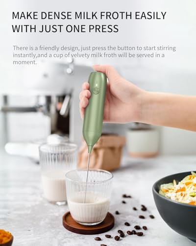 Rechargeable Milk Frother Handheld with Stand