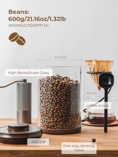 2 Pack Large Airtight Coffee Canisters with CO2 Valve (2 Count)