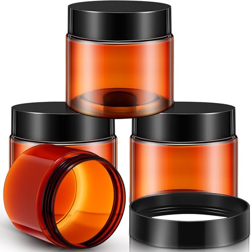 4 Pcs Plastic Jars Wide Mouth with Lids (4 Count)