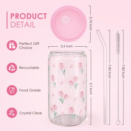 Floral Glass Can