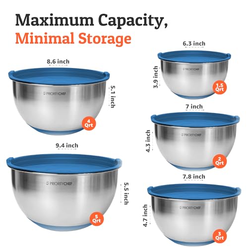 Premium Mixing Bowls With Airtight Lids Set
