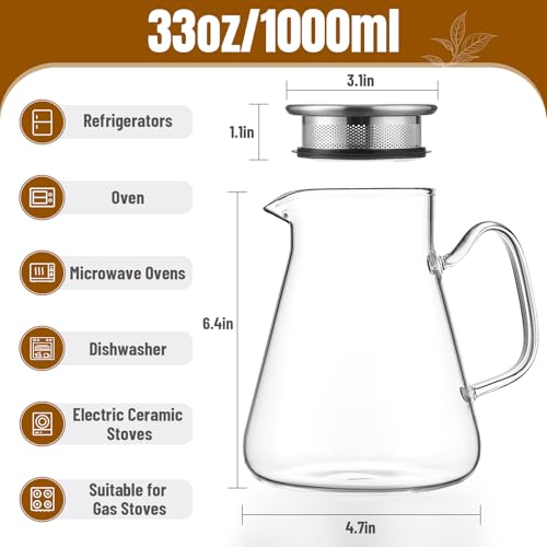 Glass Teapot with Infuser (33 Fl Oz)