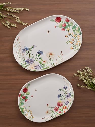 Summer Provence 16 plus 12 inch Oval Platters Set (2 Count)