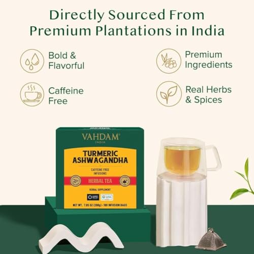 Turmeric Ashwagandha Herbal Tea Bags (100 Count)